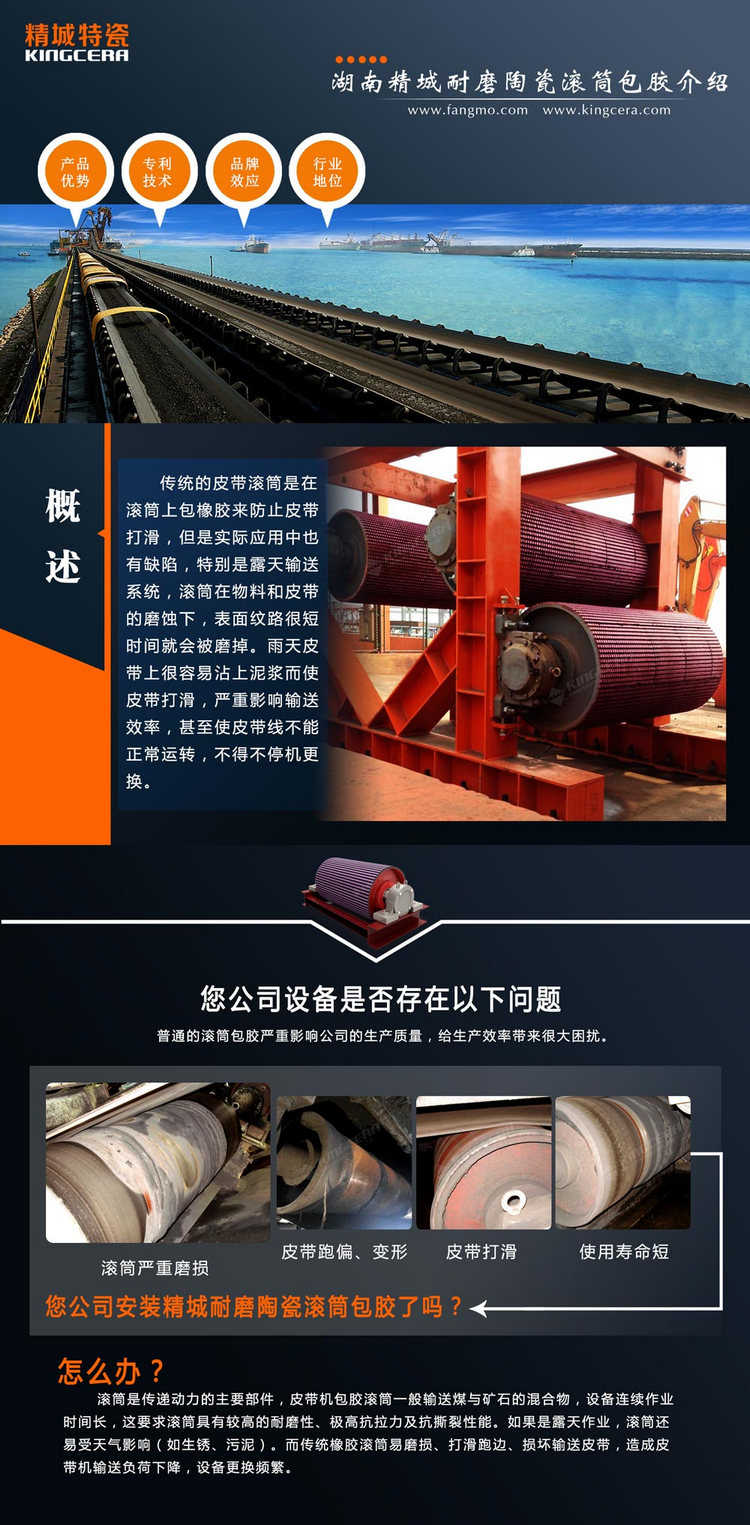 威廉希尔特瓷陶瓷滚筒包胶与工艺流程